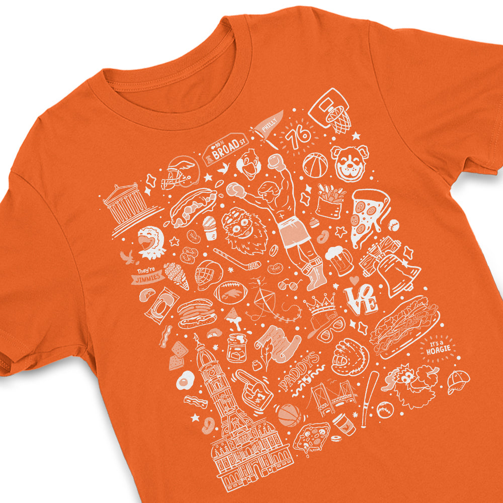 Philly Icons T-Shirt (Orange)